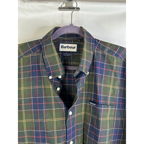 Barbour Tailored Fit Tartan Plaid Button Front Shirt - Picture 4 of 9